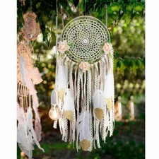 Large Handmade Boho Dream Catcher Girl's Gift Nursery Room Wall Hanging Decor