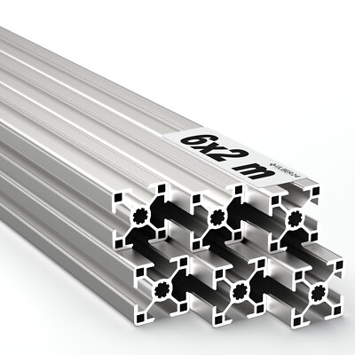 Aluprofil 30x30 Nut 8 Typ B 6x2m=12m Alu Profil 3030 eloxiert ,Bosch kompatibel