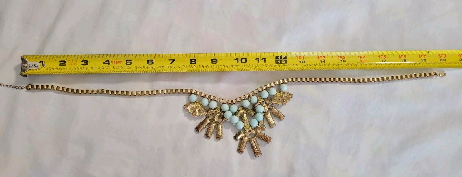 Statement Necklace Large Rectangle Rhinestones Pa… - image 9