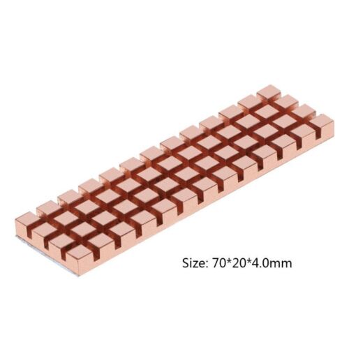 Pure Copper Heatsink Cooler Heat Sink Adhesive for M.2 NGFF 2280 PCI-E NVME SSD - Picture 3 of 16