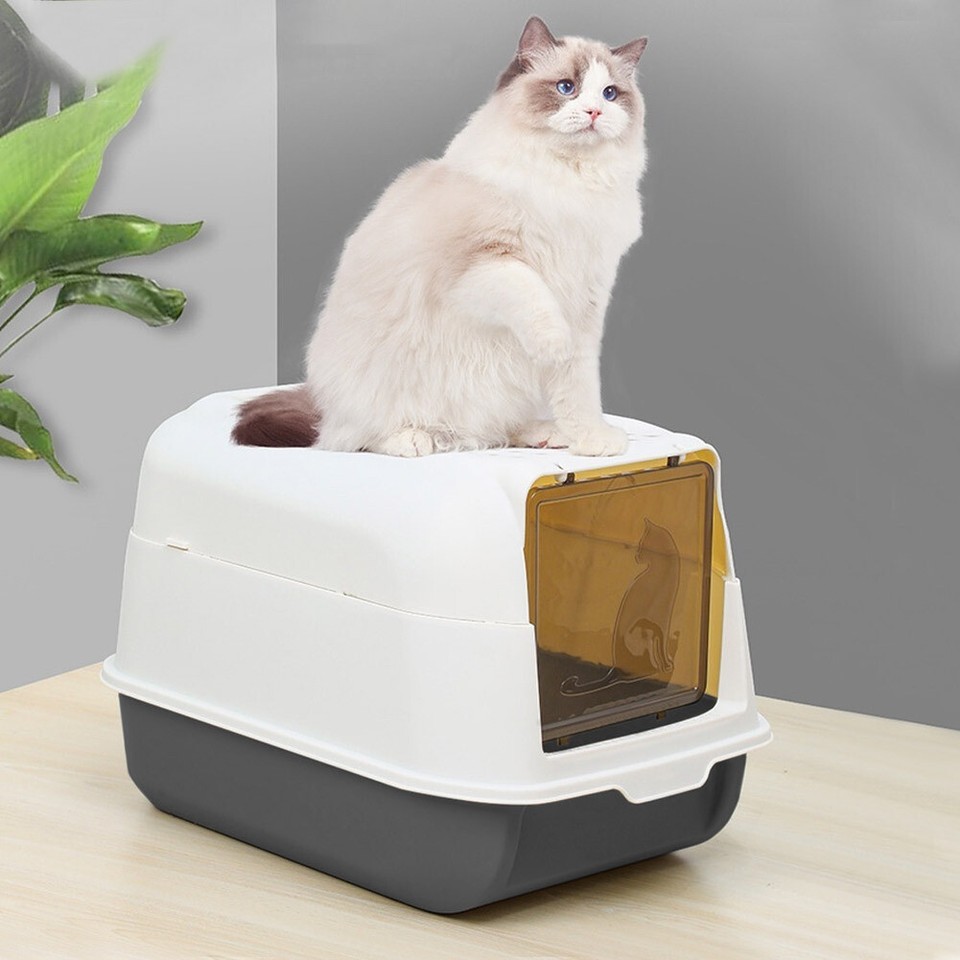 Extra Large Hooded Cat Litter Trays Fully Enclosed AntiSplashing Cat