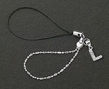 Cell Phone Charm Strap 925 Sterling Silver Dangle Crystal Letter L Free Shipping