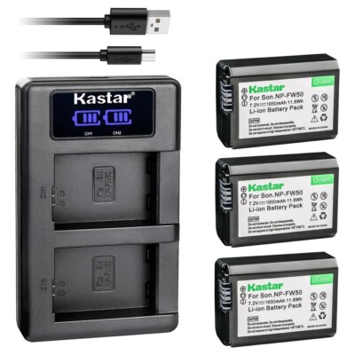 LKD2 Charger & 3 battery for Sony Alpha a3000 a5000 a5100 a6000 a6300 a6400