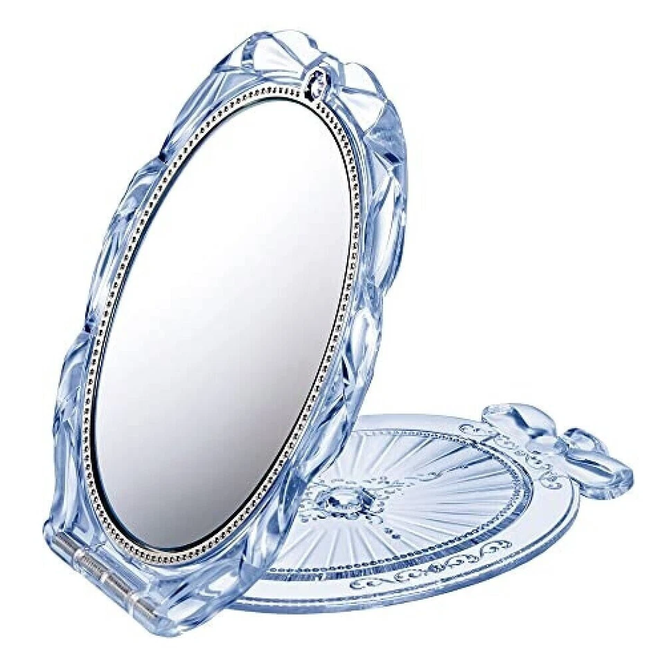 JILL STUART Compact Mirror II Standing Oval Makeup Mirror Blue & Pouch Limited - Image 4 of 4