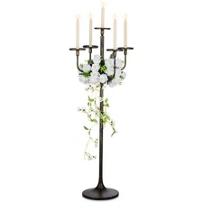Sziqiqi Black Floor Candelabra Centerpiece 5-arm 48inch Tall Candle Holders f...