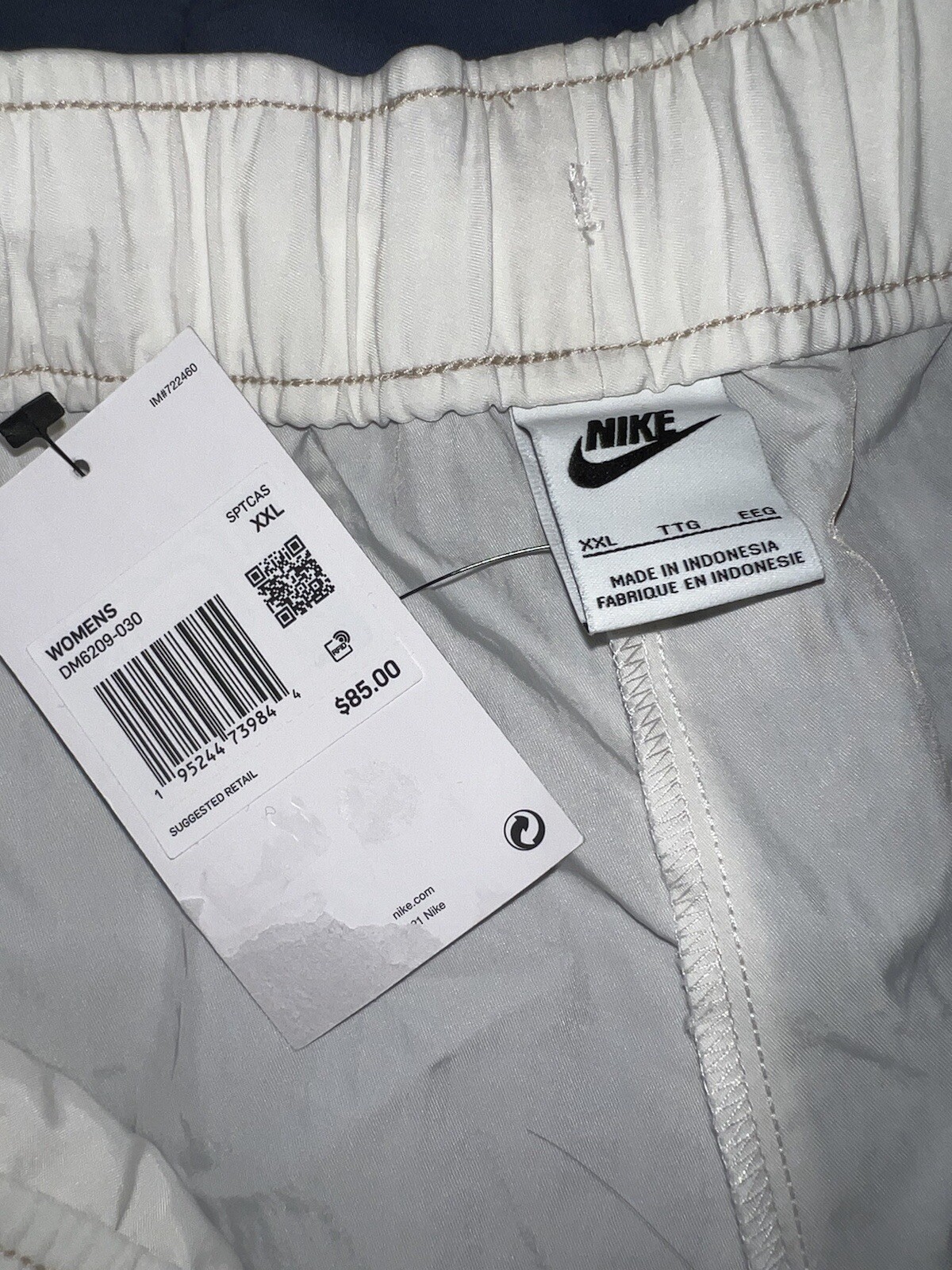 OFF WHITE X NIKE Nike giacca a vento donna pantaloni alti taglia XXL NUOVI CON ETICHETTE [DM6209 030] bianco beige