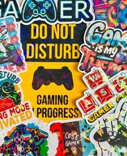 9pcs Gamer Aesthetic Stickers Video Game Laptop Decals, Console Decor