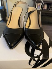 nine west shoes black leather slingback Size 9.5