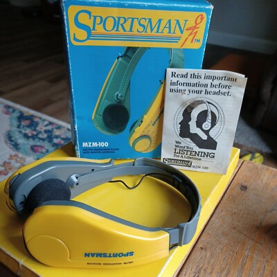 Vintage Am/FM Sportsman MZM-100 Radio Headphone Receiver In Box Works