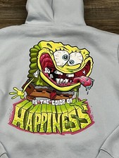 H M Spongebob Men Pullover Hoodie Size S Hooded Sweatshirt Light Blue
