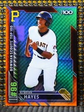 KE'BRYAN HAYES  -  2016 BOWMAN CHROME SCOUTS TOP 100 ORANGE REFRACTOR  #ED/25
