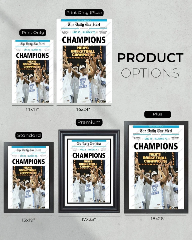 Carolina del Norte 2005 Tacones Alquitranados NCAA Campeones de Baloncesto Universitario Pag Frontal Enmarcado Foto 4 de 4