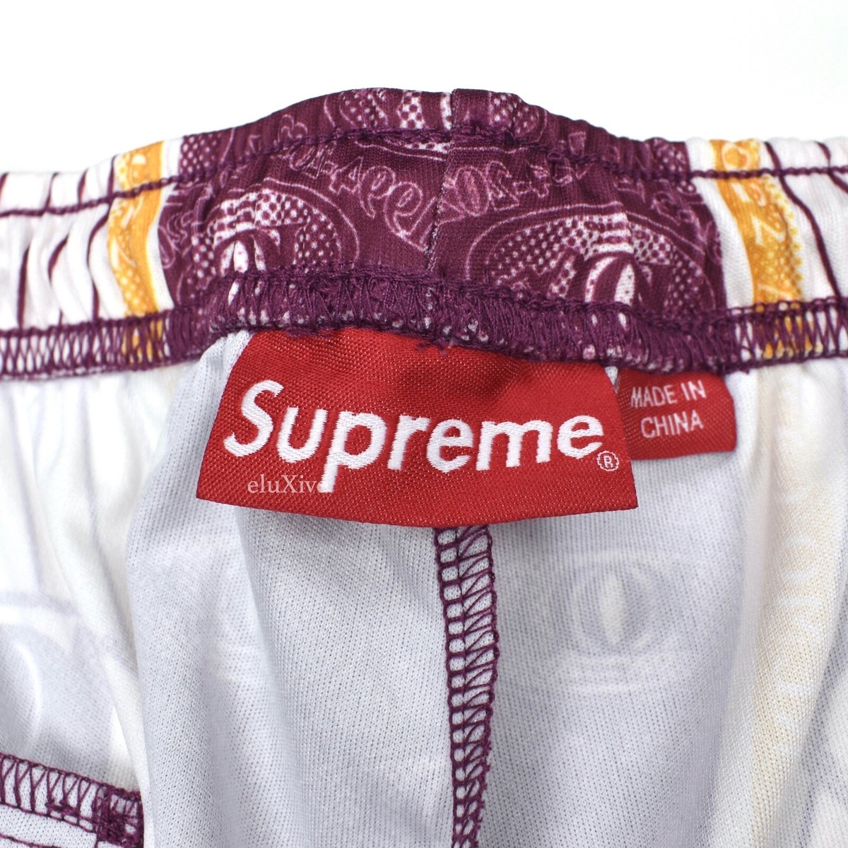 NWT Supreme Por Ciento Logo Print Soccer Shorts Burgundy Men