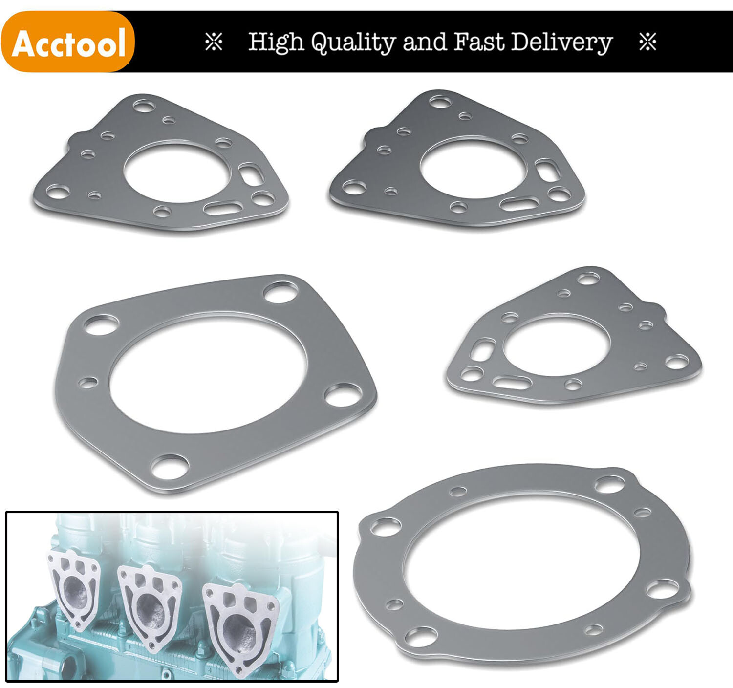 Exhaust Gaskets Repair Kit For Kawasaki Jet Skis 1100 ZXI, 1100 STX, Ultra 130