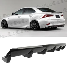 Rear Lip Bumper Diffuser Shark Fin Spoiler Kit Black For Lexus Lexus IS250 IS350