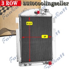 3-row Aluminum Radiator Fit 1937-1938 Chevy Truck V8 Conversion 3.5l L6 Cc3738ch