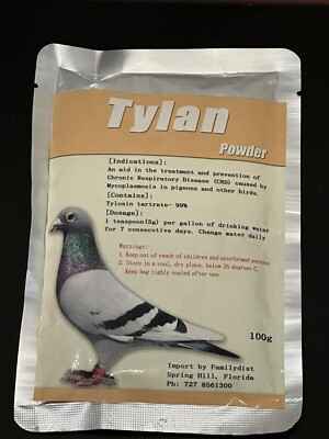 TYLAN powder for treatment and prevention of CRD in pigeons and other birds