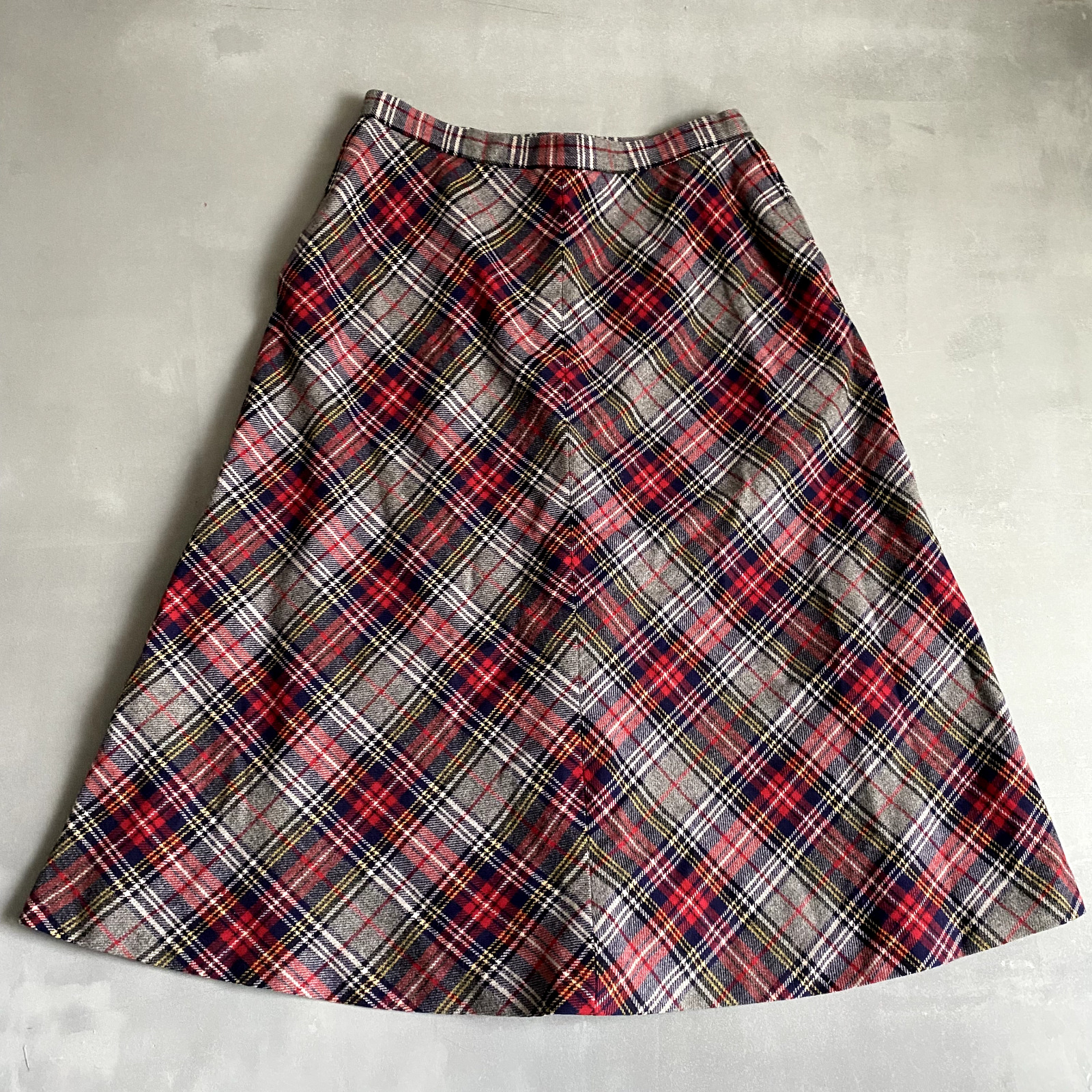 Vintage Villager Skirt Womens 29 Plaid Wool Lined academia school 90s