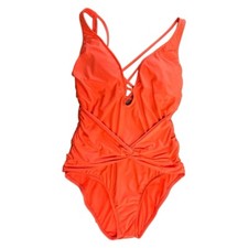 Athena Women's Orange One Piece Swimsuit Sz 12