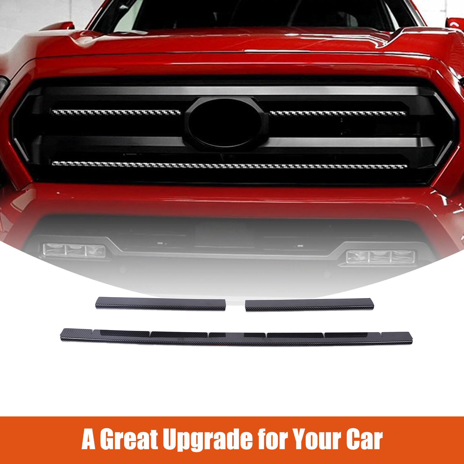 Carbon Fiber Front Grille Grill Cover Molding Trim Cover For Toyota 2024 Tacoma