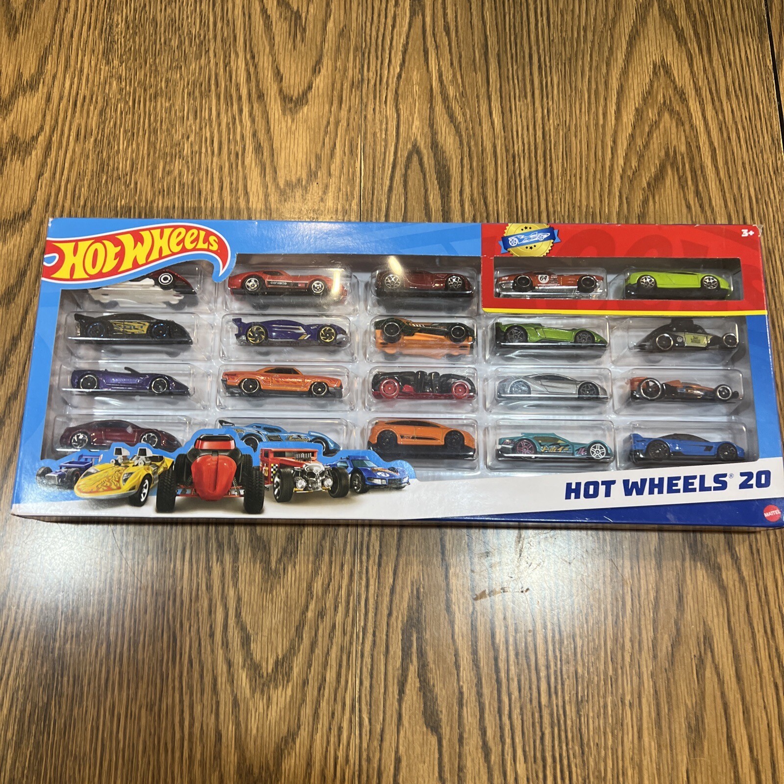 Hot Wheels Set of 20 Toy Sports & Race Cars in 1:64 Scale 