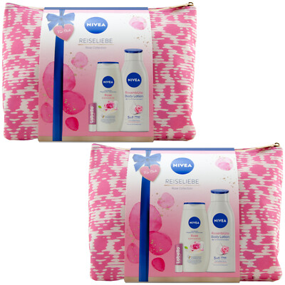 Nivea Geschenkset Reiseliebe 2 Sets= je 2 x Dusche /Bodylotion  /Labello /Tasche