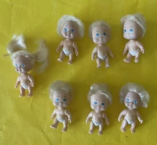 Vintage 90s Tyco Quints Dolls LOT 6 Blond Dolls #s 2,3,4