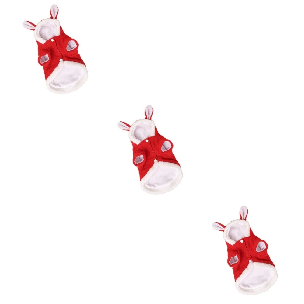 VETEMENTS 3 Pezzi Costume Cane Coniglio Pet Cuccioli Felpe con Cappuccio Abbigliamento Cappotto Coniglio Autunno