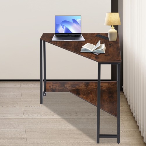 Corner Desk, 75cm Height Small Computer Desk with Power Outlets, Gaming Desk