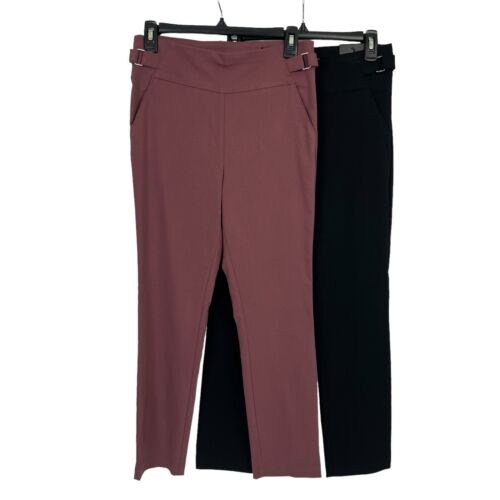Maurices Women’s Crop Mid-Rise Career Pants Sz Small Pink/Black Lot/2 Pull-on
