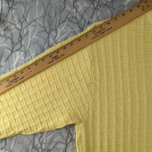 TOWNCRAFT Textured Sweater Men's XL Yellow Crew Neck Pullover Cotton Vintage USA - Picture 12 of 13