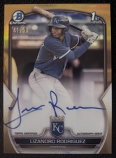 2023 Bowman Autograph #CPA-LRZ Lizandro Rodriguez Gold Parallel /50 Royals