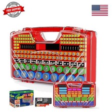 Battery Organizer Storage Holder Box Case with Tester, New Ultra-Large 285 Ba...