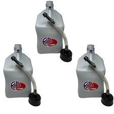 5.5 Gallon KP Cans Square Racing Jug Utility Can w/ 15in Clear Hose  3 Pack
