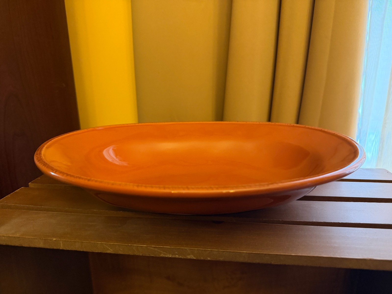 Rachael Ray Cucina Oval Serving Platter Pumpkin Orange Stone