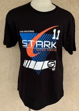 Marvel Universe Stark Industries #11 Motor Racing Cotton Black T-Shirt Men's XL