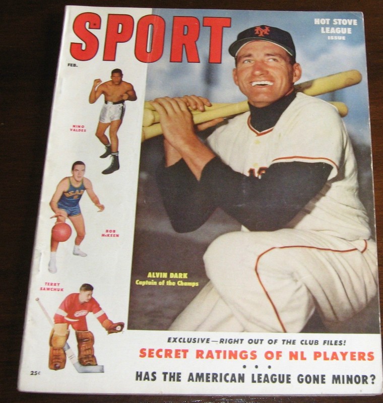 Alvin Dark Giants Sport Magazine February 1955 BASEBALL BOXING HOCKEY