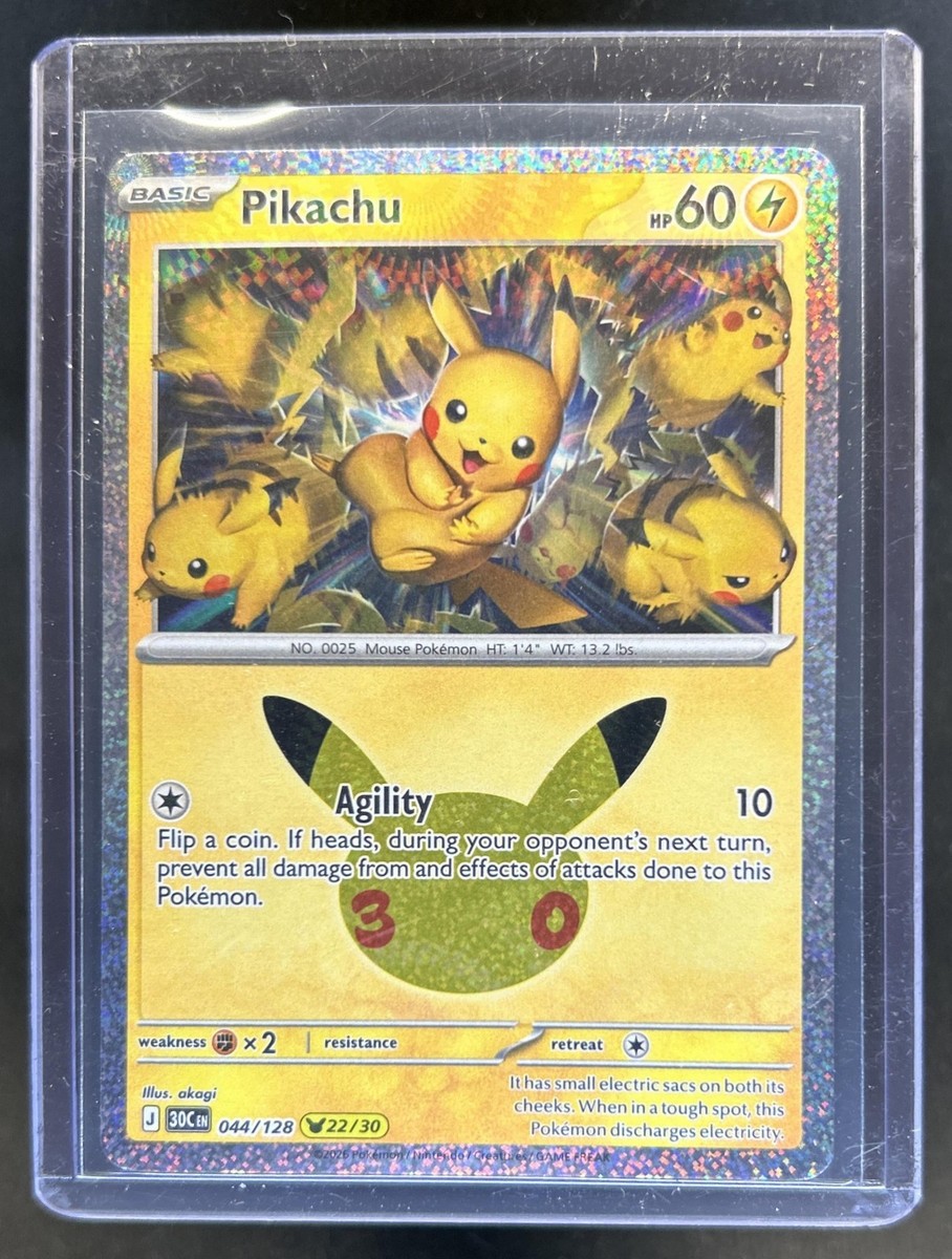 2026 Pokemon 30th Celebration Pikachu Rare #044/128 | eBay