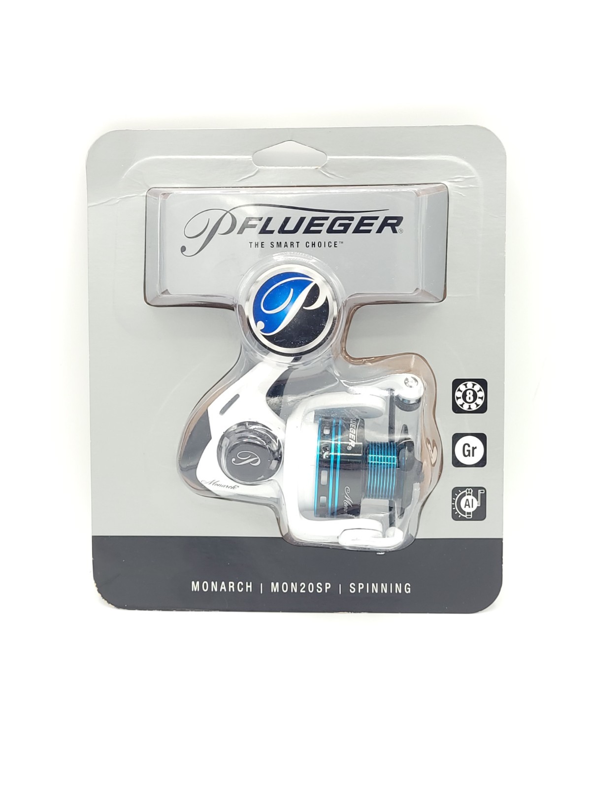 Pflueger Monarch Fishing Reel Mon20SP White/Teal/Black. Bran