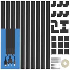 Cord Cover Raceway Kit - 157" Cable Concealer, Wire Hider for TV Wall Mountin...