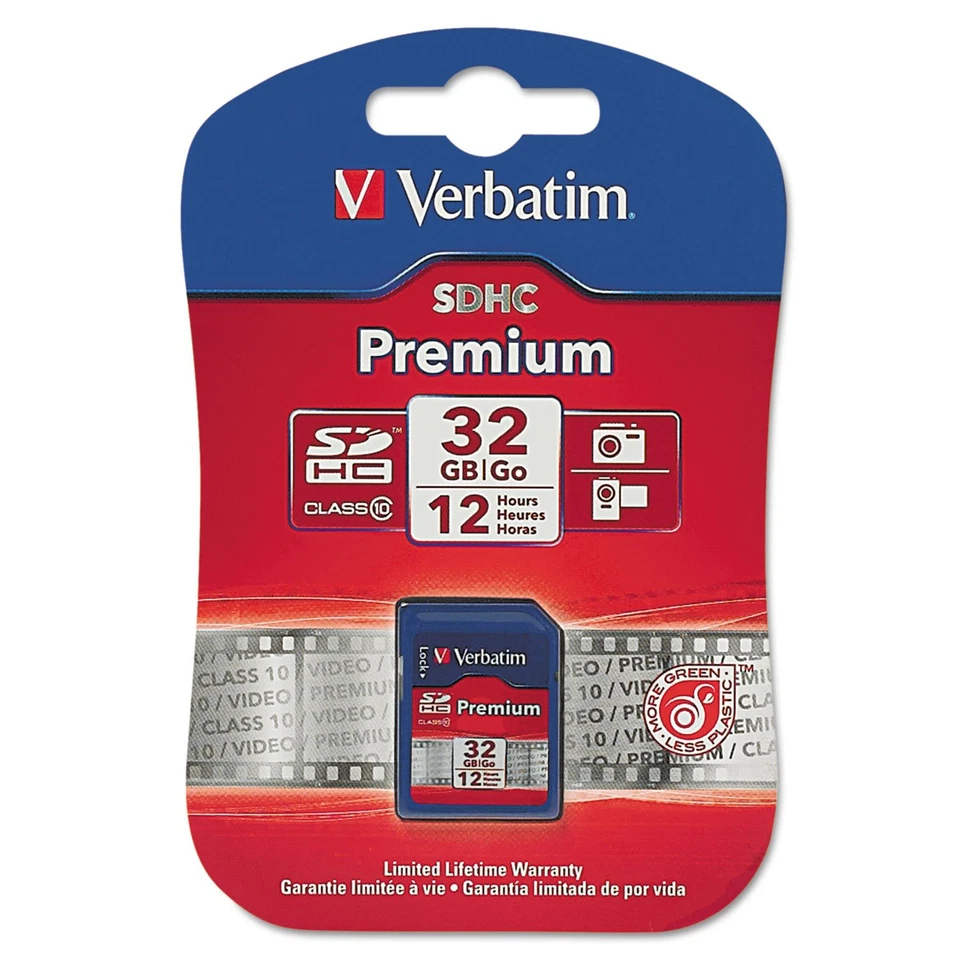 Tarjeta de memoria Verbatim 32 GB SDHC UHS I U1 Full HD clase de velocidad de video 90 MBs Foto 2 de 2