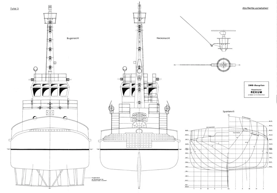 REKUM, Ankerziehschiff. Modellbauplan - Bild 3 von 4