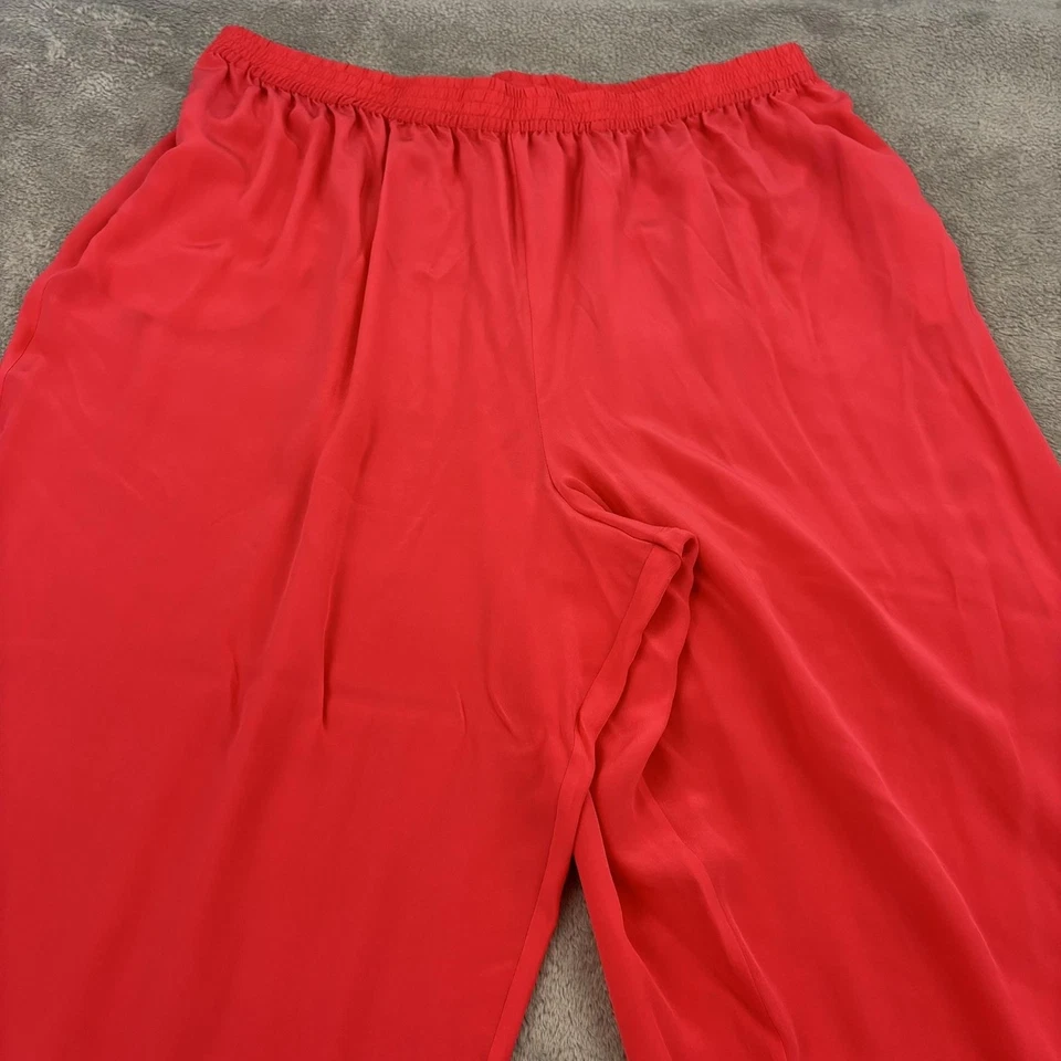VTG Diane Gilman Silk Wide Leg Palazzo Pants Womens 3X Pink Elastic Waist Lagen - Image 3 of 4