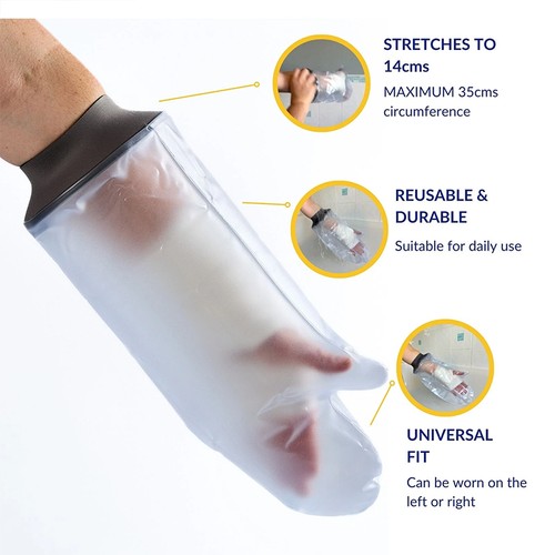 Waterproof Adult Hand Cast Cover Reusable Cast & Bandage Bathing Protection Set - Picture 3 of 5