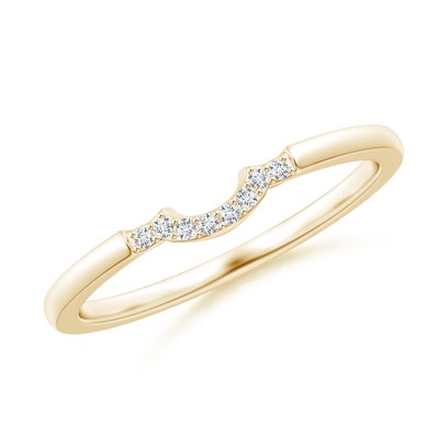 Angara 0,04 kt im Labor gezüchteter Diamant geschwungener Ehering in 14 K massivem Gold