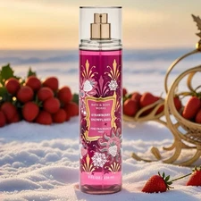 Bath & Body Works Strawberry Snowflakes Fine Fragrance Body Mist Spray 8 oz New