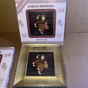 Vintage Handmade Korean Tradition Inlaying Portion Picture Framed 