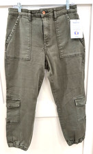 Sanctuary Brooklyn Cargo High Rise Jogger Pants Olive Size 31 NWT