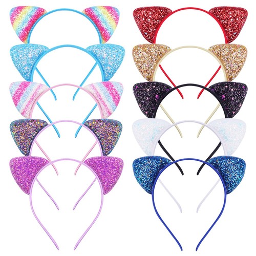 Serre-Tête Oreilles De Chat - Lot De 2 - Noir - Pour Déguisement, Halloween, Cosplay, Fête - Enfant/Adulte - 9