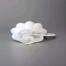 Belleek Sweet Dish and Spoon. New In Box. Ireland